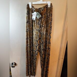 H&M Brown and Tan Patterned Pants